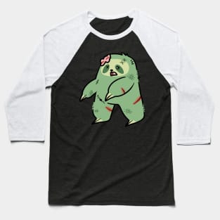 Cute Green Zombie Sloth Baseball T-Shirt